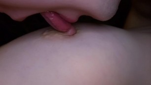 I Lick my Girlfriend's Nipples Slobberingly. she Moans Loudly in Pleasure