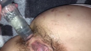 Teen Takes Anal from 8” Dildo