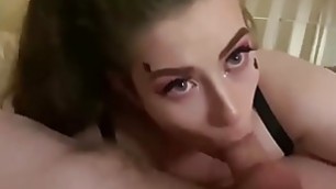 Double cumshot for this deepthroat whore Amelia Skye