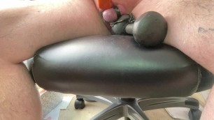 Purple balls in bondage and 7lb weight torture