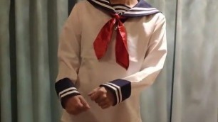 Japanese Crossdresser Kantai Collection Cosplay Masturbation