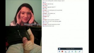 Hot girl watches big dick cum on webcam