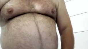 Hungariam man is shaving and jerking off
