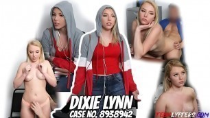 Dixie Lynn Busted by Peter Green Case No&period; 8938942 - Security officer strip searches blonde teen in the back office and finds hidden necklace in her pussy&period; As punishment&comma; he makes her blow him then fucks her on the desk and gives her a c