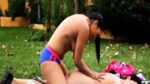 Two Hot Babes Body Massage And Pussy Licking Outdoors