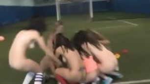 Naked College Amateur Girls Getting Hazed On Field