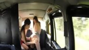 Amateur Lesbians In Fake Taxi Fingering Each Other