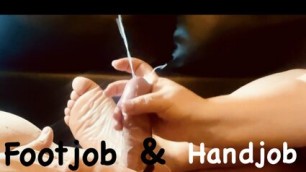 Footjob and handjob compilation